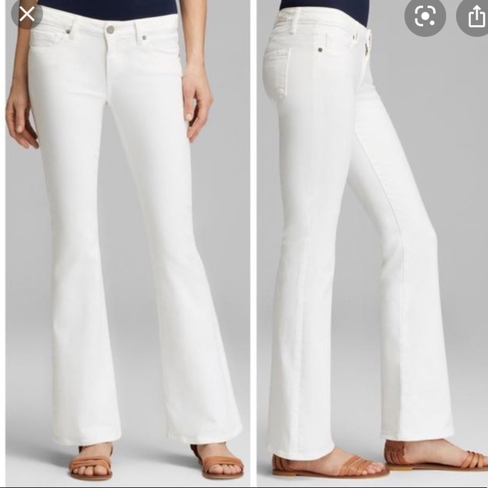 Paige Lauren Cayon low rise White bootcut Jeans - Picture 5 of 9